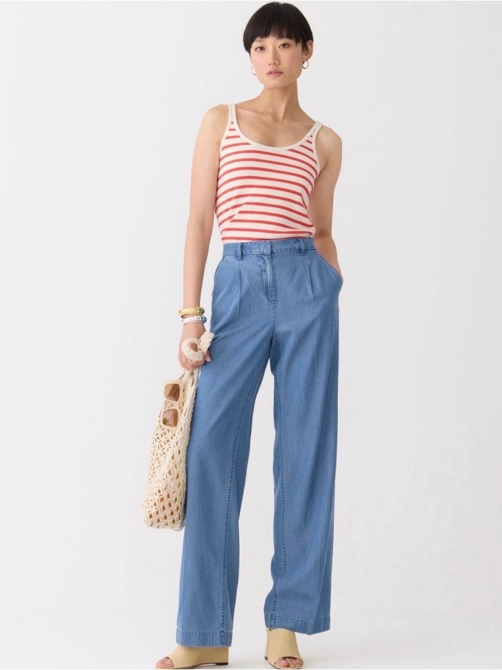 J.Crew Capeside pant in lightweight chambray